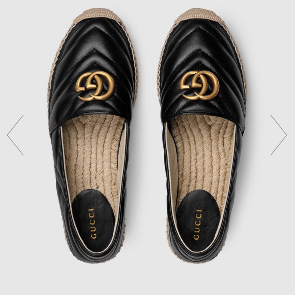 Gucci Black and Gold Espadrilles